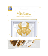 Ballonnen 60 Jaar Wit Goud 8st